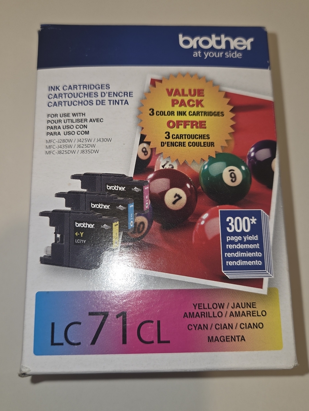 Genuine Brother LC71CL 3 Color Ink Cartridges Yellow Cyan Magenta EXP 11/23